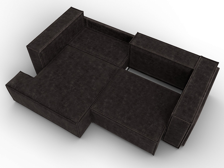 Диван угловой Лига-061 угол левый (brut 17 коричневый)