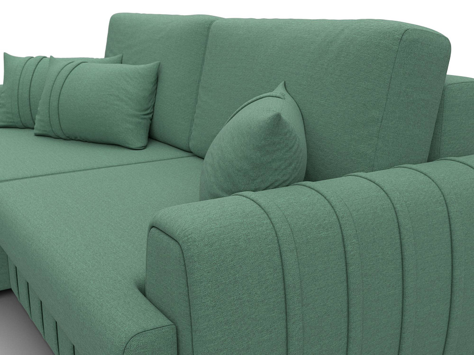 Диван угловой Лига-057 НПБ угол левый (амур 11 зеленый)