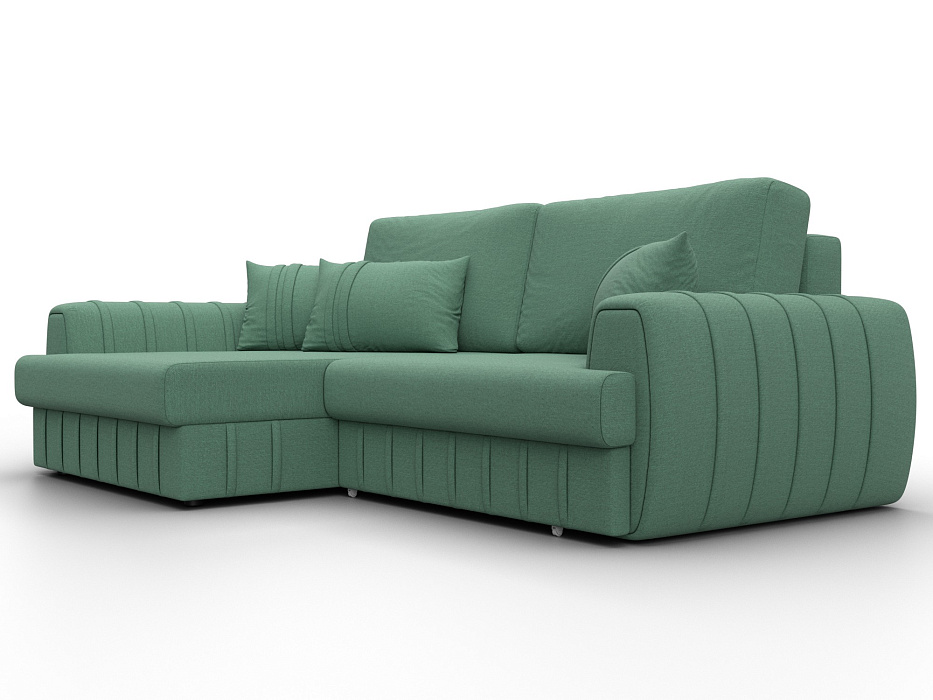 Диван угловой Лига-057 НПБ угол левый (амур 11 зеленый)