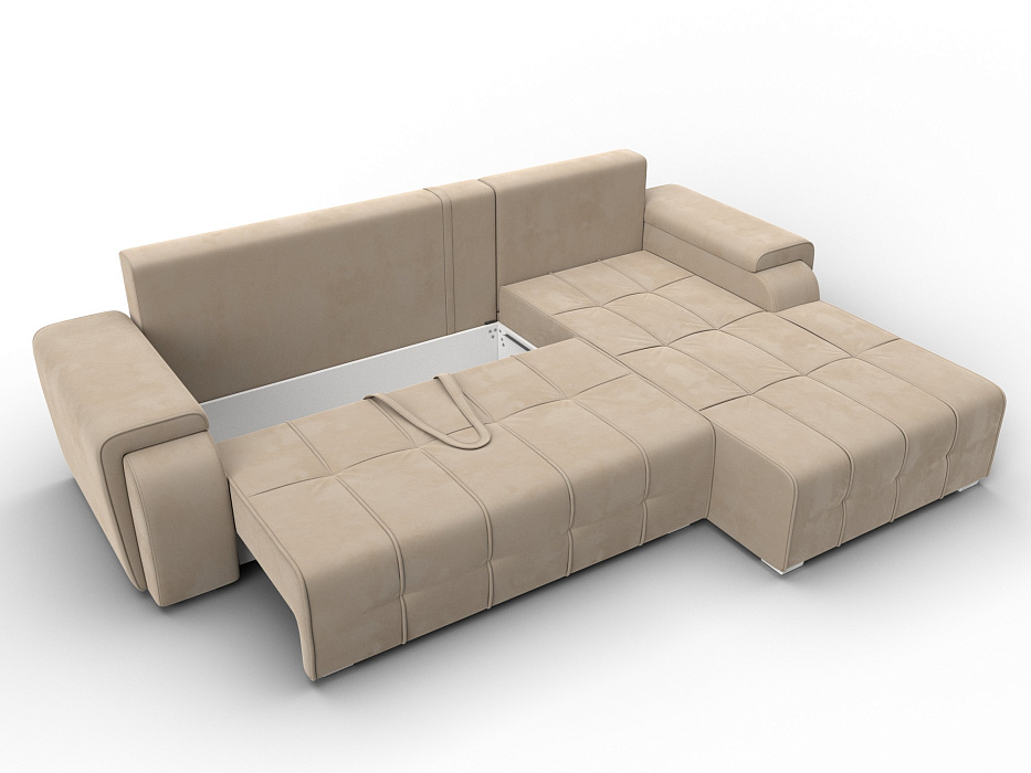 Диван угловой Лига-121 правый угол (seven 729 бежевый)