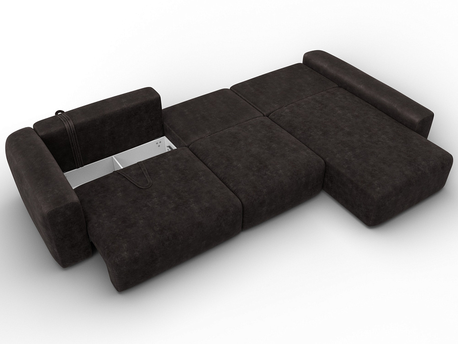 Диван угловой Лига-066 НПБ Лонг угол правый фото в интернет-магазине Лига Диванов