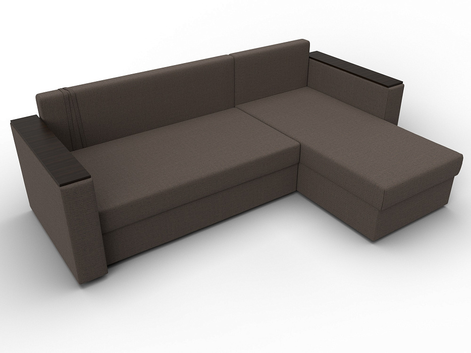 Диван угловой Атланта без стола универсальный угол (амур 05 коричневый)