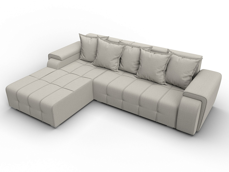 Диван угловой Лига-121 левый угол (амур 02 бежевый)