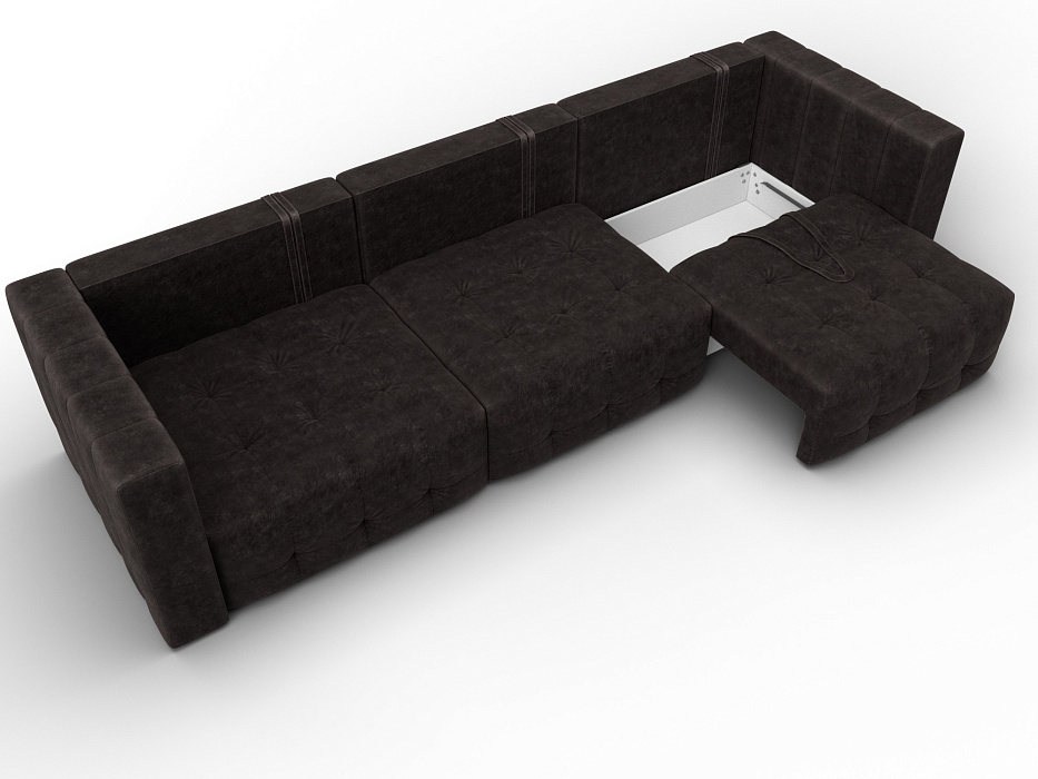 Диван прямой Лига-052 НПБ Лонг (brut 17 коричневый)