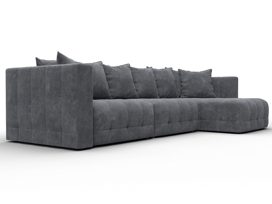 Диван угловой Лига-052 НПБ Лонг угол универсальный (brut 16 темно-серый)