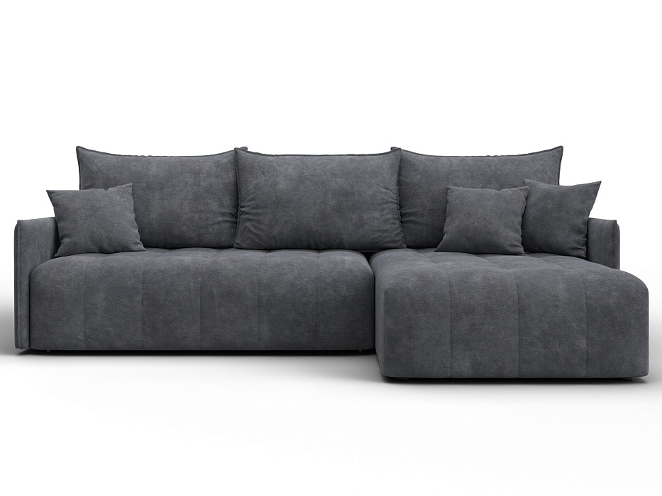 Диван угловой Лига-054 НПБ угол универсальный (brut 16 темно-серый)