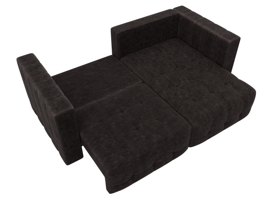 Диван угловой Лига-052 НПБ угол универсальный (brut 17 коричневый)