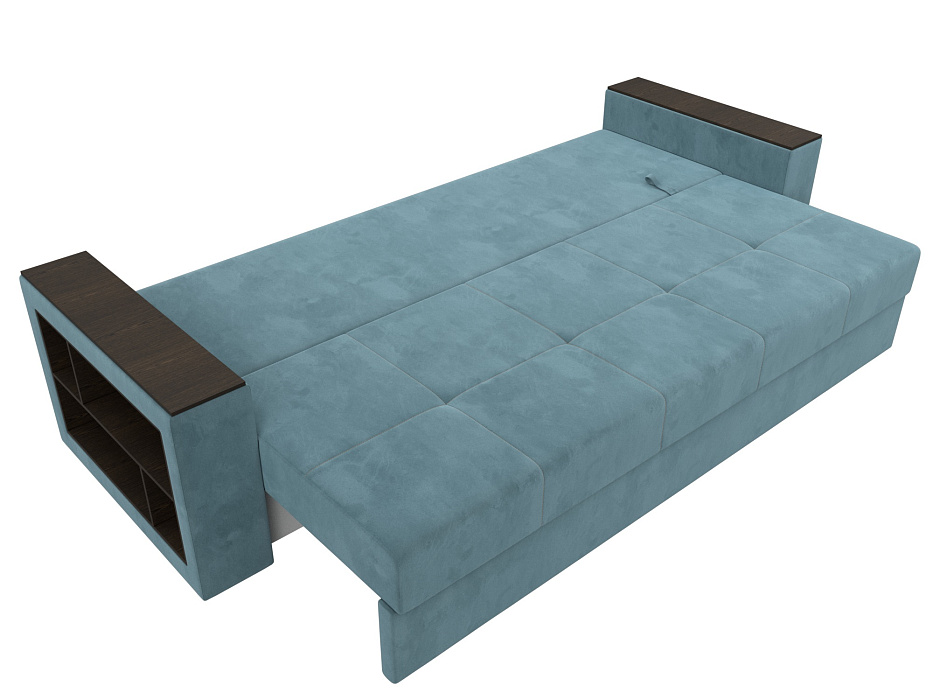 Диван прямой Дубай Лайт полки слева (бирюзовый)