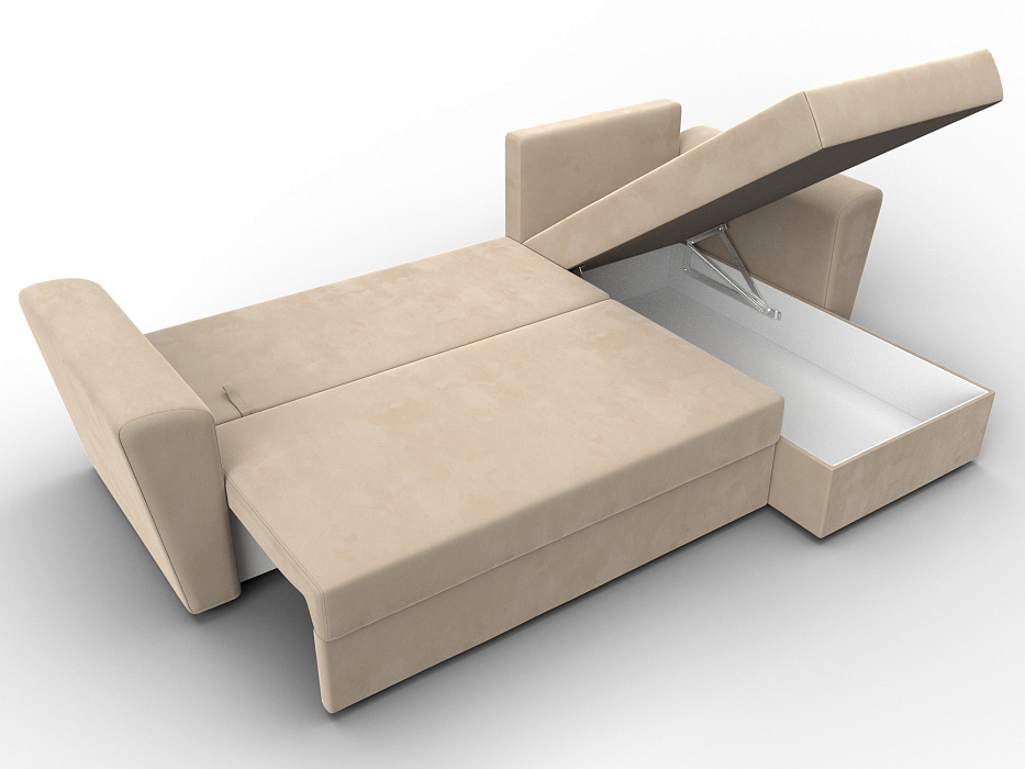 Диван угловой Амстердам Лайт правый угол (seven 729 бежевый)