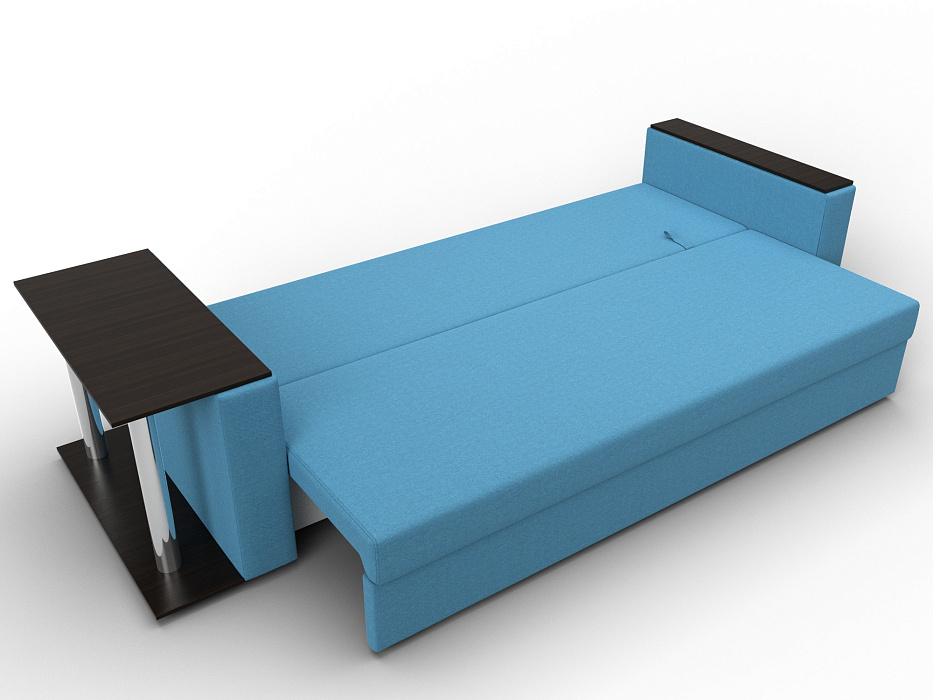 Диван прямой Атланта со столом слева (амур 10 голубой)