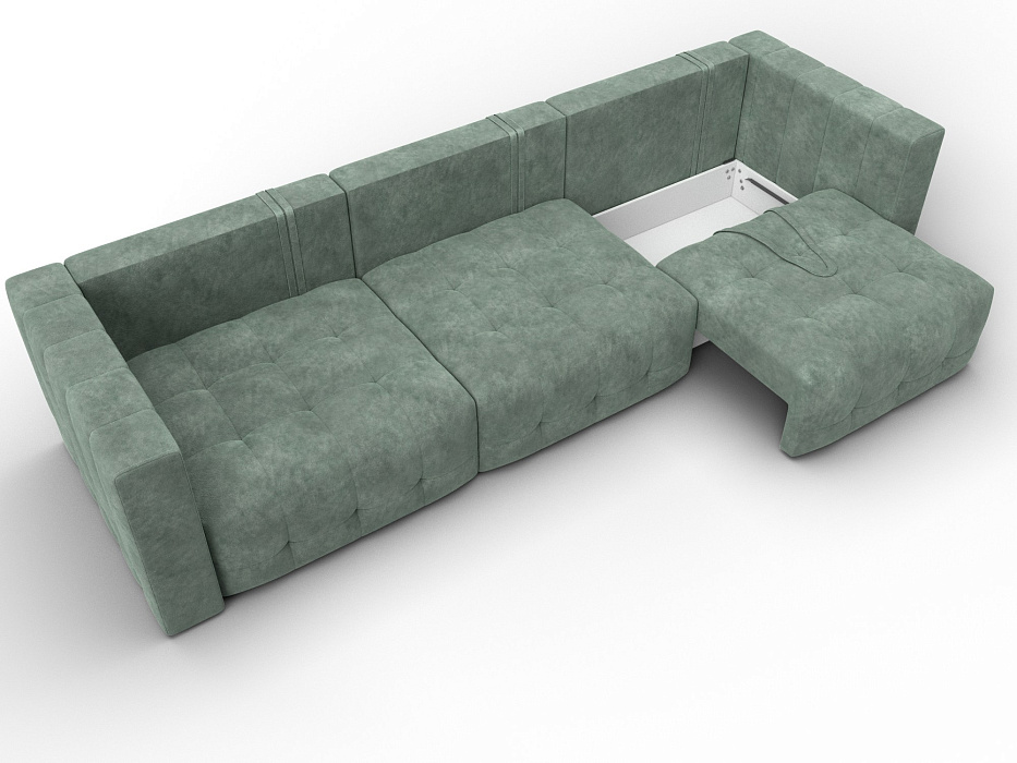 Диван прямой Лига-052 НПБ Лонг (brut 08 зеленый)