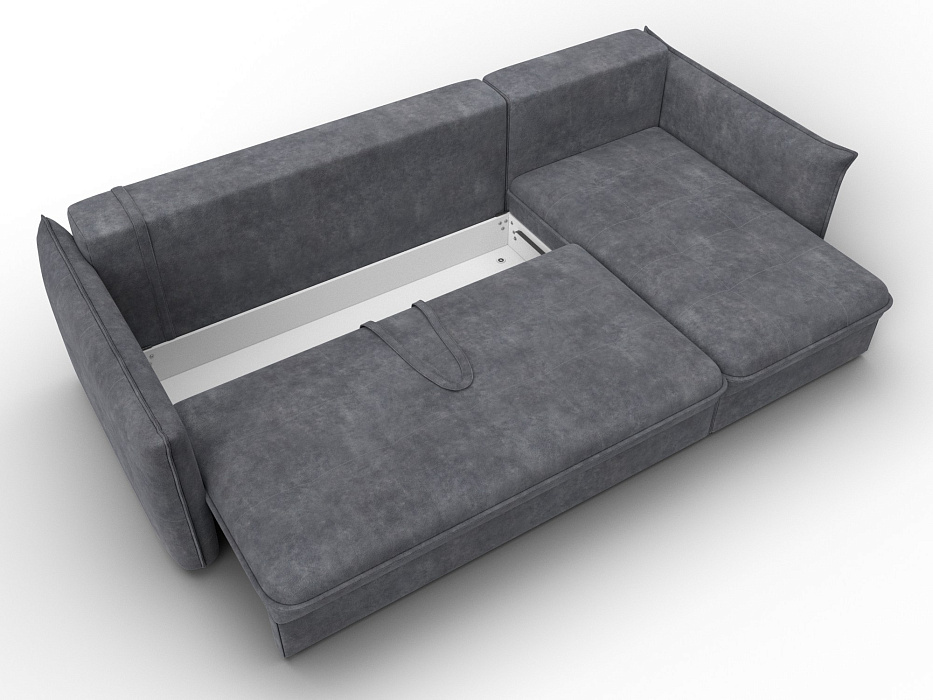 Диван угловой Лига-100 НПБ угол универсальный (brut 16 темно-серый)