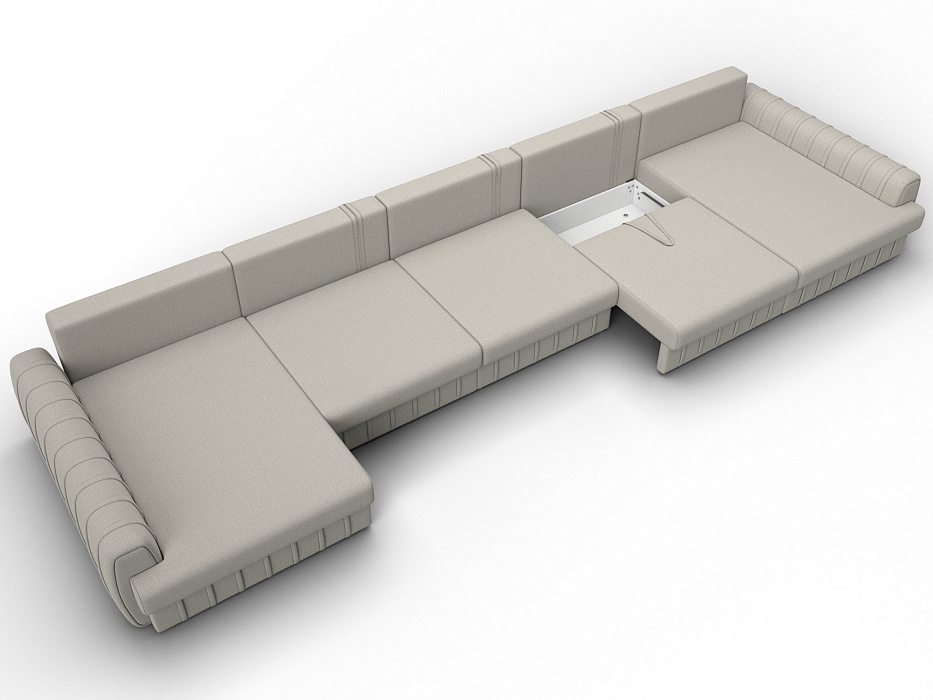Диван П-образный Лига-057 НПБ МегаЛонг (амур 02 бежевый)