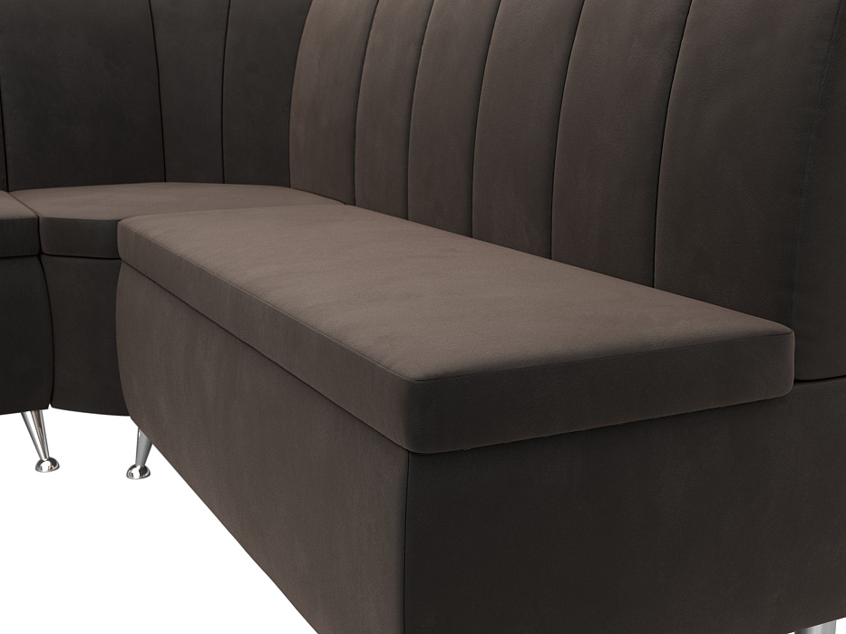 Диван кухонный угловой Кантри левый угол (seven 727 коричневый)