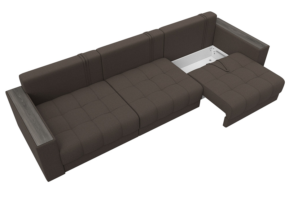 Диван прямой с декором Лига-049 НПБ Лонг (амур 05 коричневый) Диван прямой с декором Лига-049 НПБ Лонг (амур 05 коричневый)