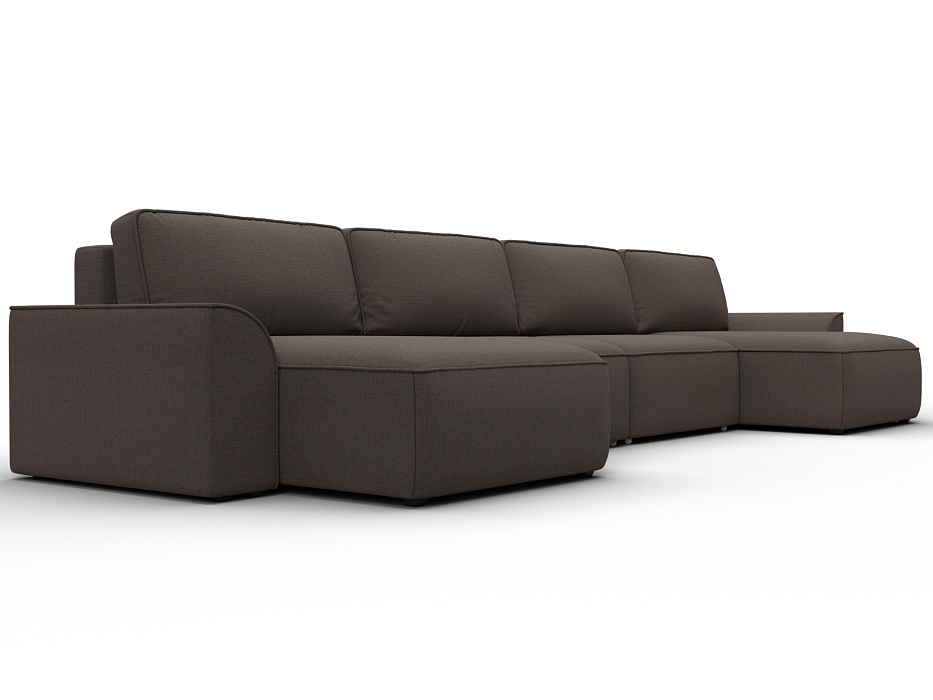 Диван П-образный Лига-048 НПБ лонг (амур 05 коричневый)