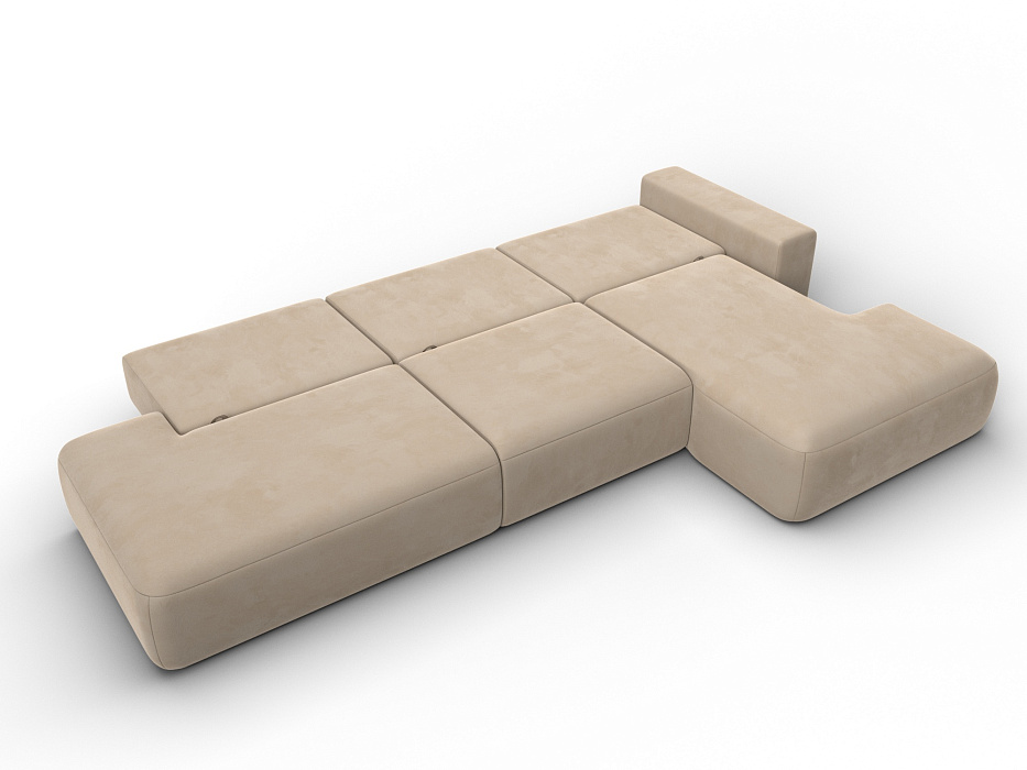 Диван угловой Лига-036 НПБ Модерн Лонг правый угол (seven 729 бежевый)