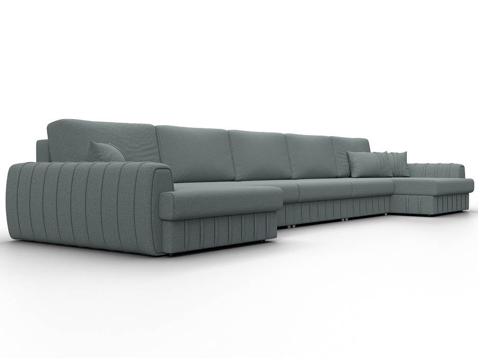 Диван П-образный Лига-057 НПБ МегаЛонг (амур 07 серый)