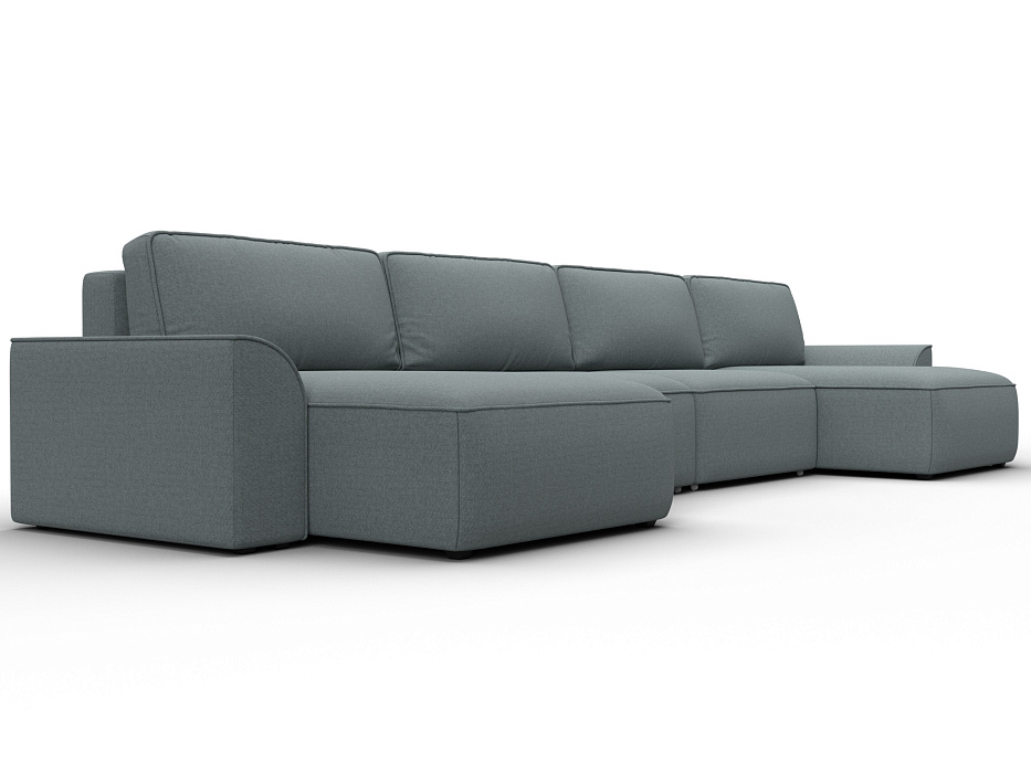 Диван П-образный Лига-048 НПБ лонг (амур 07 серый)