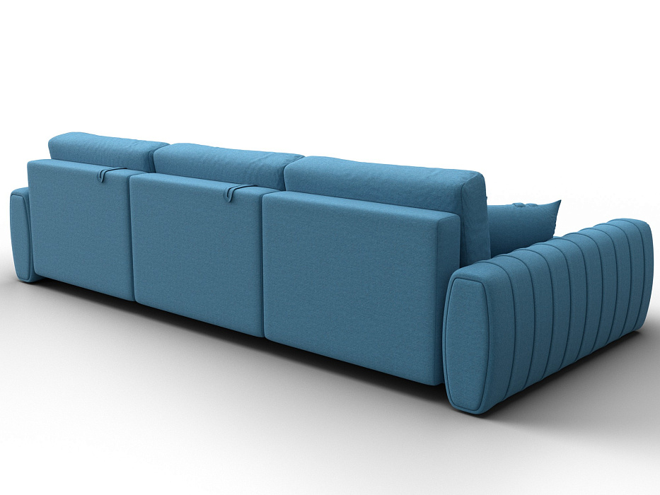 Диван угловой Лига-057 НПБ Лонг угол левый (амур 10 голубой)