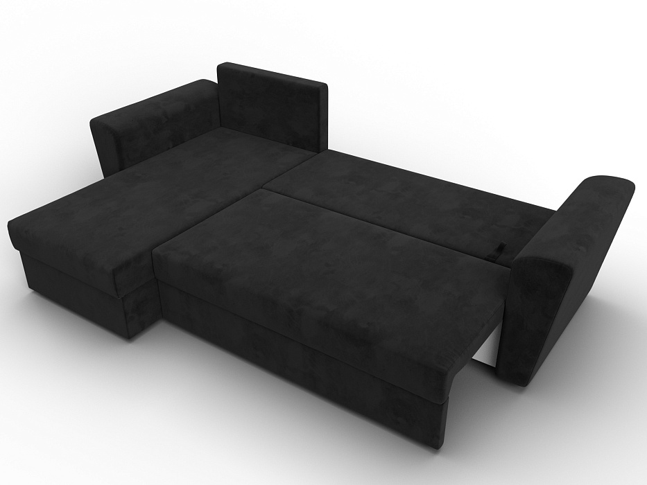Диван угловой Амстердам Лайт левый угол (seven 35 черный)
