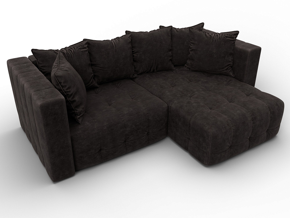 Диван угловой Лига-052 НПБ угол универсальный (brut 17 коричневый)