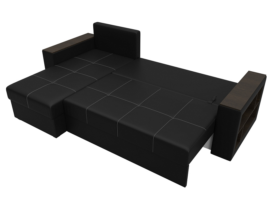 Диван угловой Дубай Лайт левый угол (черный)
