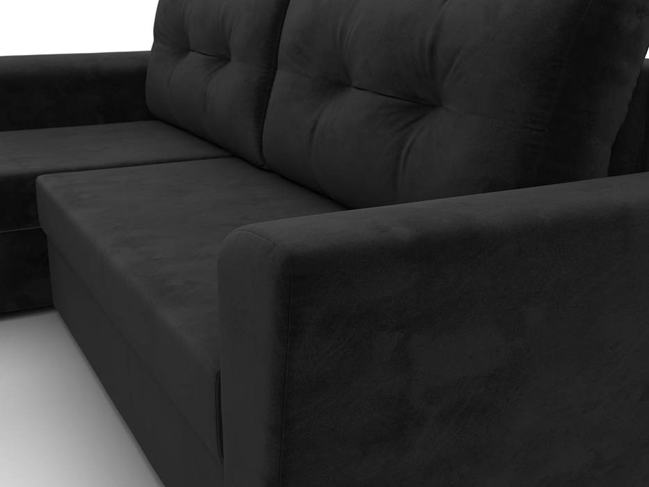 Диван угловой Амстердам Лайт левый угол (seven 35 черный)