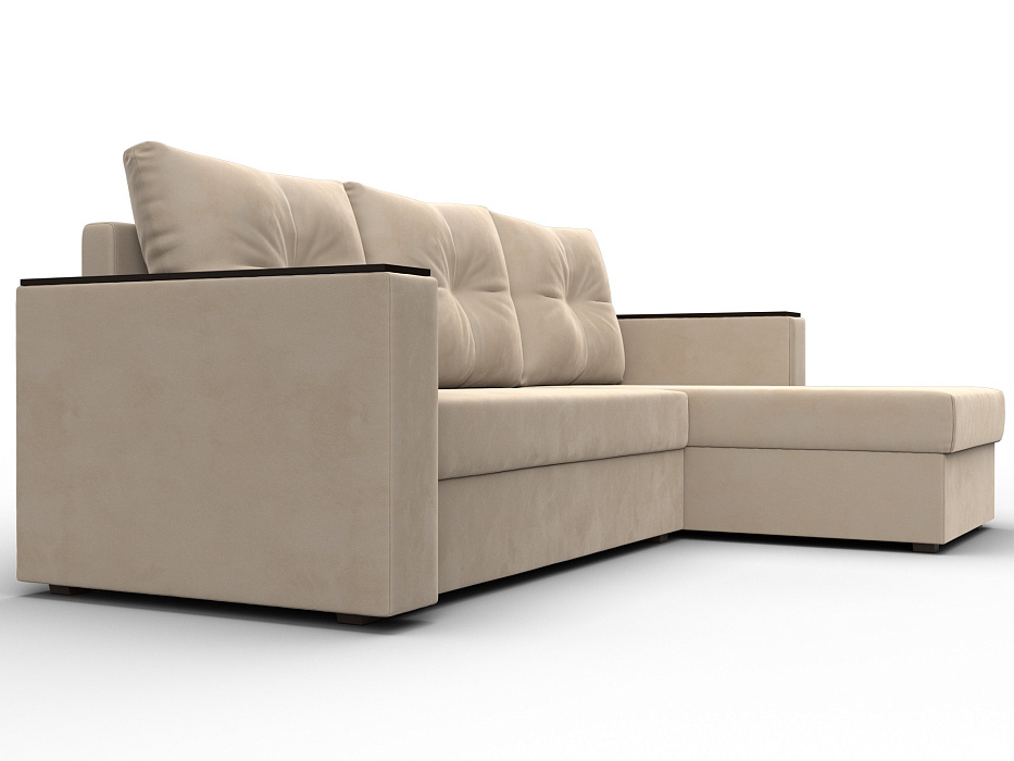 Диван угловой Атланта без стола универсальный угол (seven 729 бежевый)