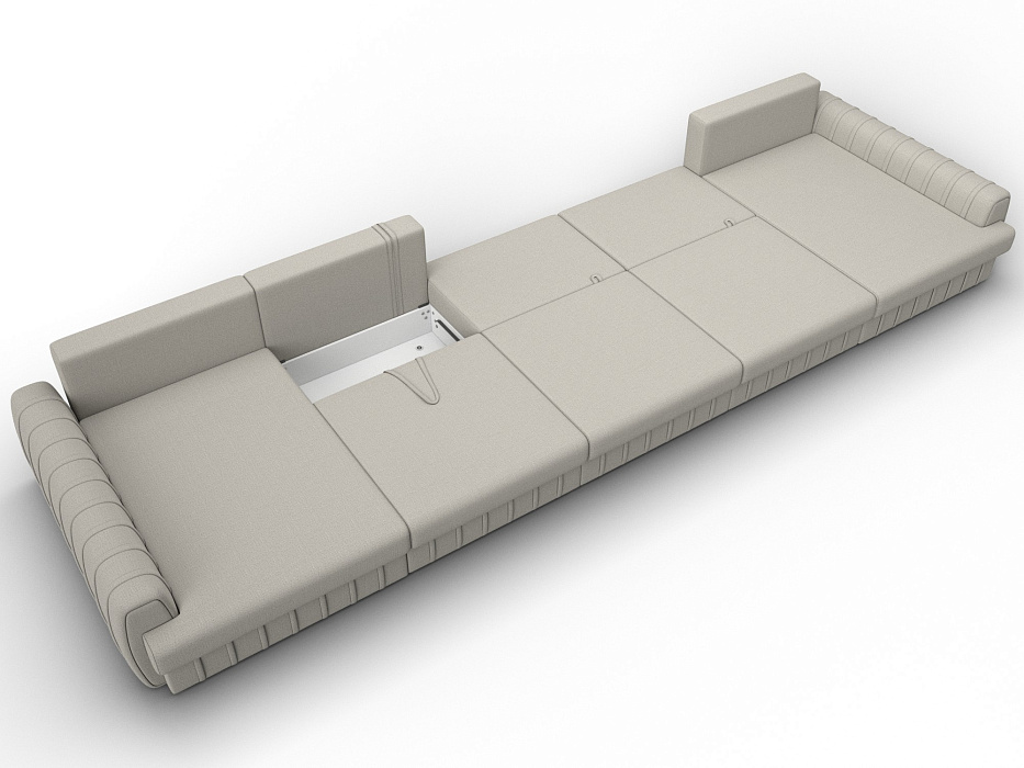 Диван П-образный Лига-057 НПБ МегаЛонг (амур 02 бежевый)