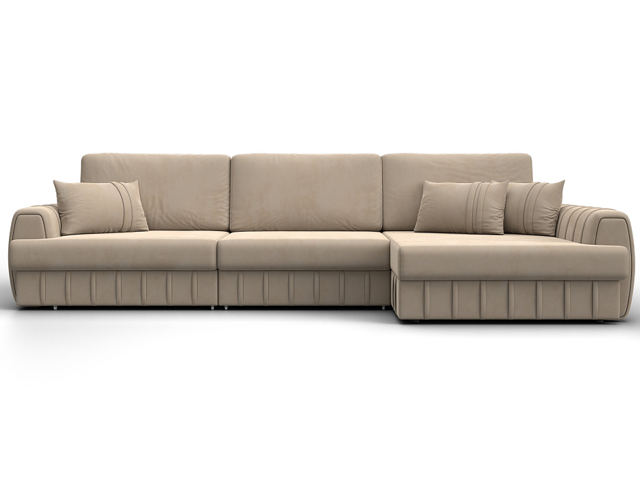 Диван угловой Лига-057 НПБ Лонг угол правый (seven 729 бежевый)