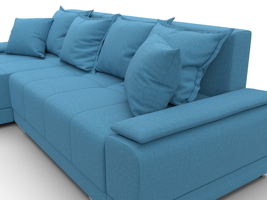 Диван угловой Лига-119 угол левый (амур 10 голубой)