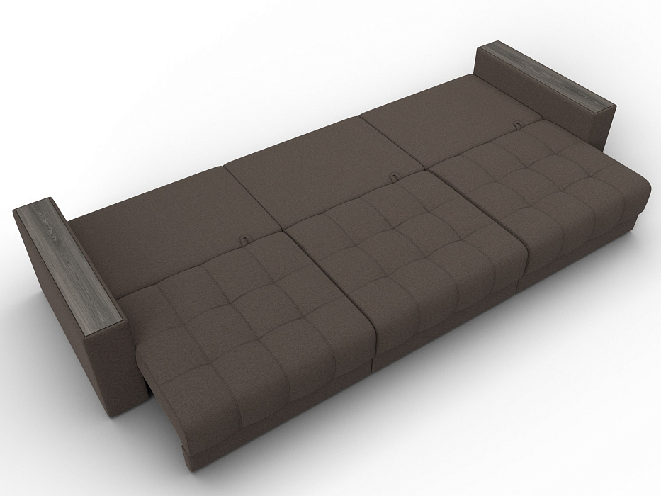 Диван прямой с декором Лига-049 НПБ Лонг (амур 05 коричневый)