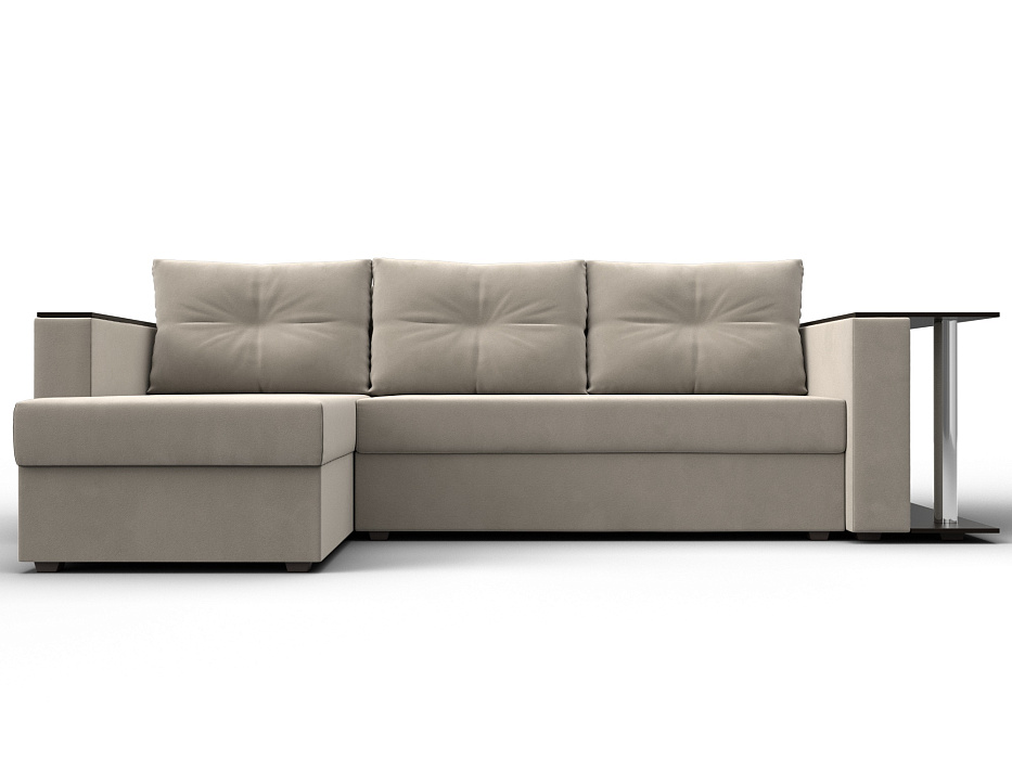 Диван угловой Атланта со столом левый угол (бежевый)