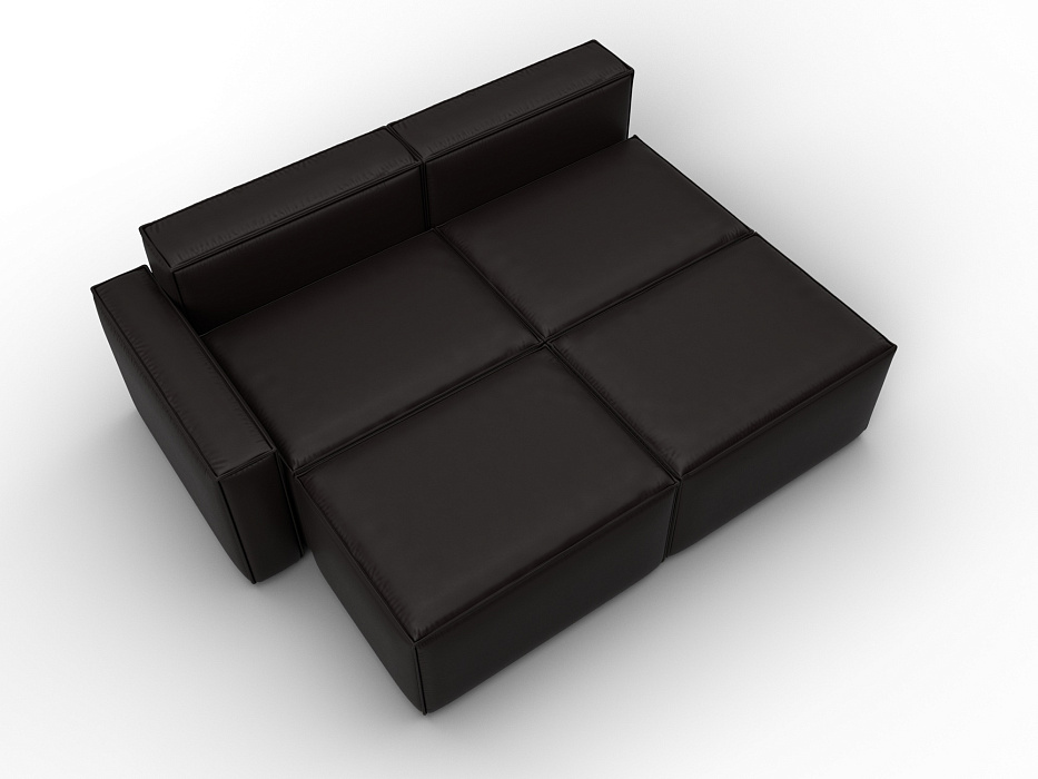 Диван угловой модульный Лига-063 угол левый (grifon 12 коричневый)