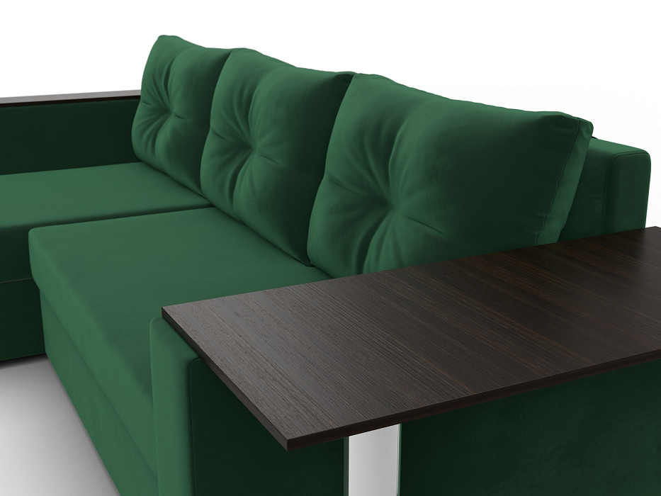 Диван угловой Атланта со столом левый угол (seven 626 зеленый)