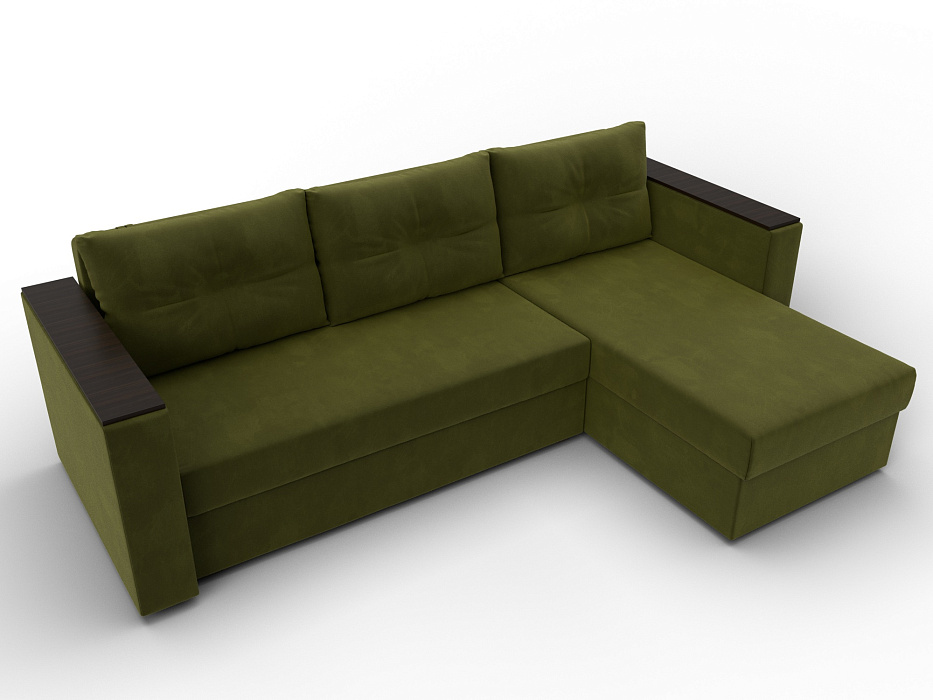 Диван угловой Атланта без стола универсальный угол (зеленый)