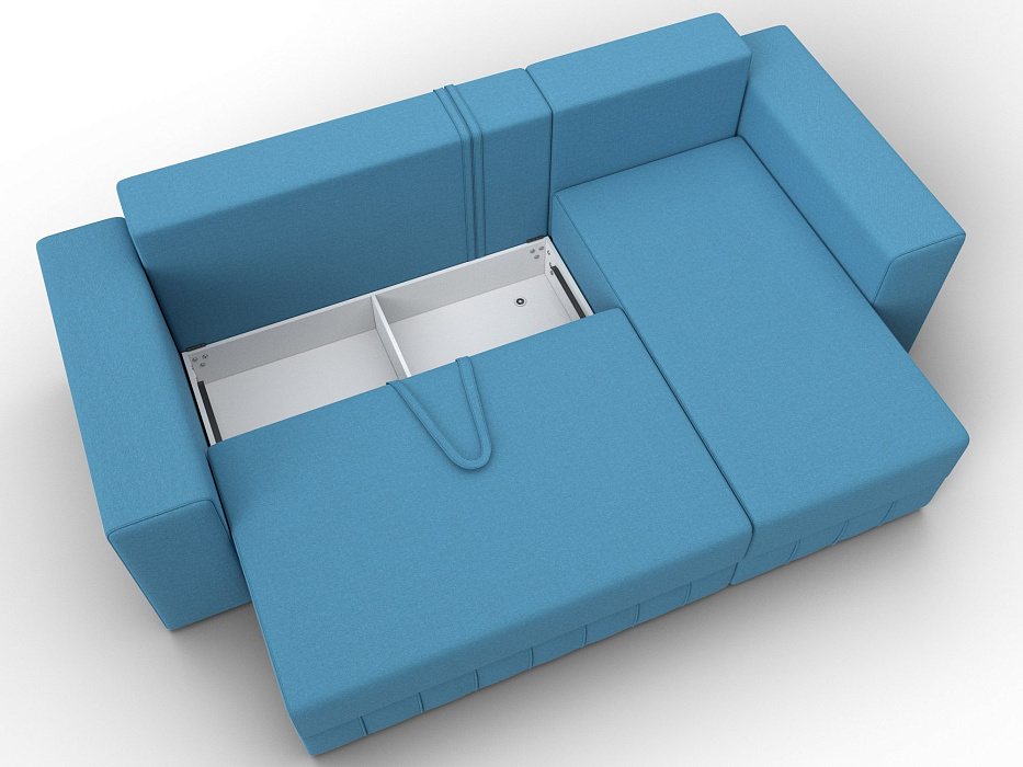 Диван угловой Лига-076 угол универсальный (амур 10 голубой)