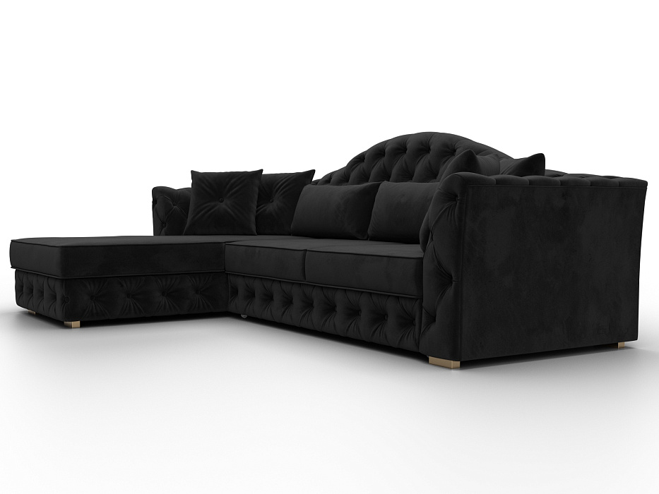 Диван угловой Артис левый угол (seven 35 черный)