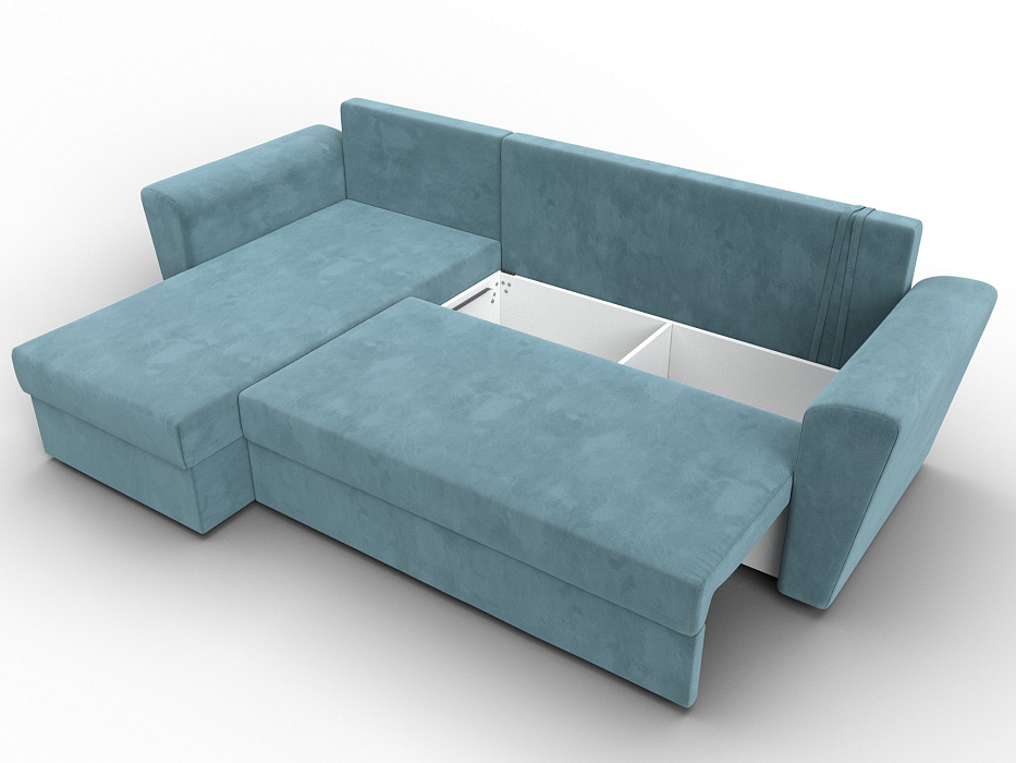 Диван угловой Амстердам Лайт левый угол (seven 113 бирюзовый)