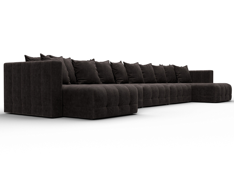 Диван П-образный Лига-052 НПБ МегаЛонг (brut 17 коричневый)