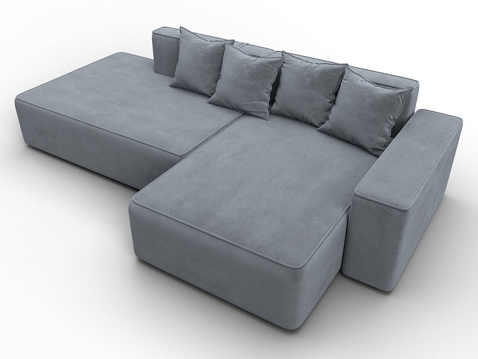 Диван угловой Лига-079 угол правый (tower 10 серый)