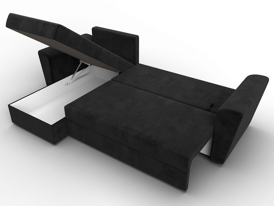 Диван угловой Амстердам Лайт левый угол (seven 35 черный)