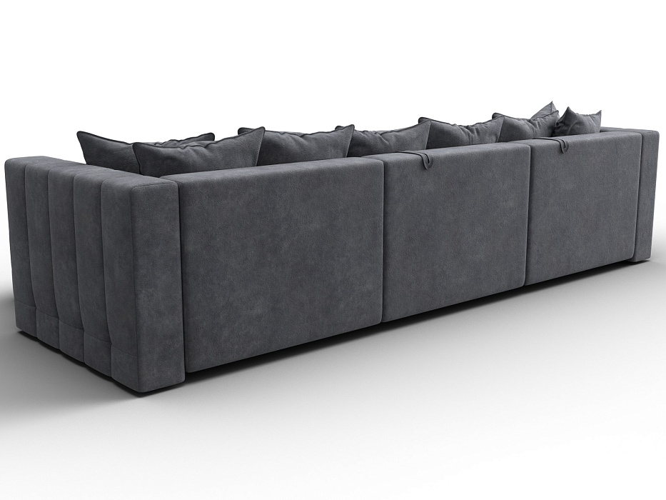 Диван угловой Лига-052 НПБ Лонг угол универсальный (brut 16 темно-серый)