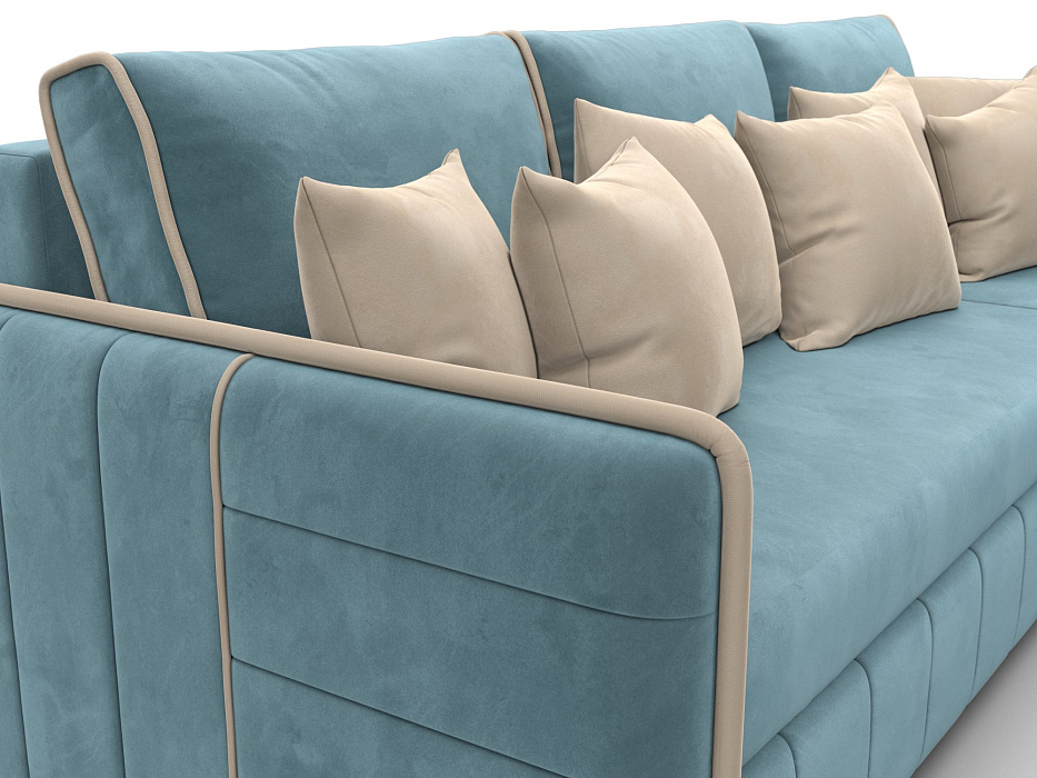 Диван угловой Лига-078 угол универсальный (seven 113 бирюзовый;seven 729 бежевый)