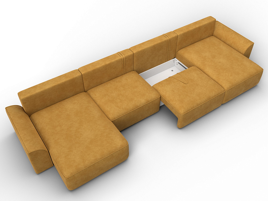 Диван П-образный Лига-048 НПБ лонг (brut 10 желтый)