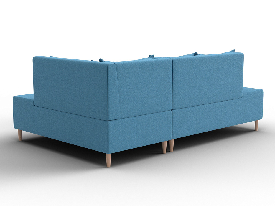 Диван угловой модульный с пуфом Лига-126 угол правый (амур 10 голубой)