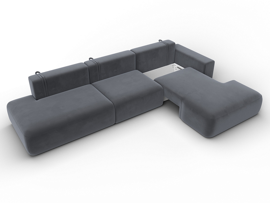 Диван угловой Лига-036 НПБ Модерн Лонг правый угол (серый)