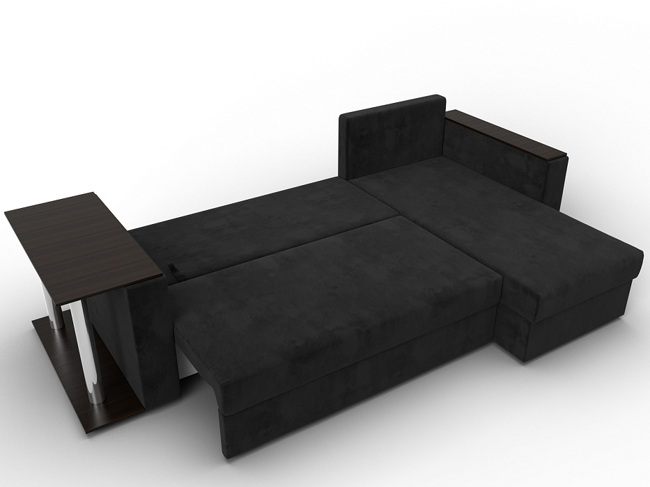 Диван угловой Атланта со столом правый угол (seven 35 черный)