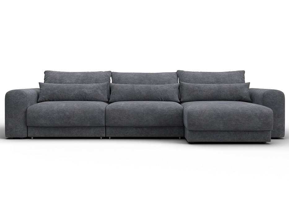 Диван угловой Лига-056 НПБ Лонг угол универсальный (brut 16 темно-серый)